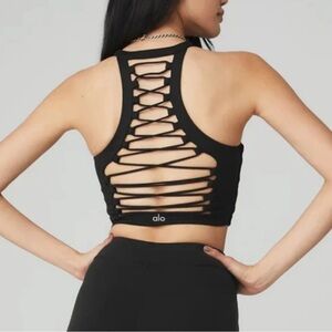 ALO Yoga Black Strappy Sports Bra